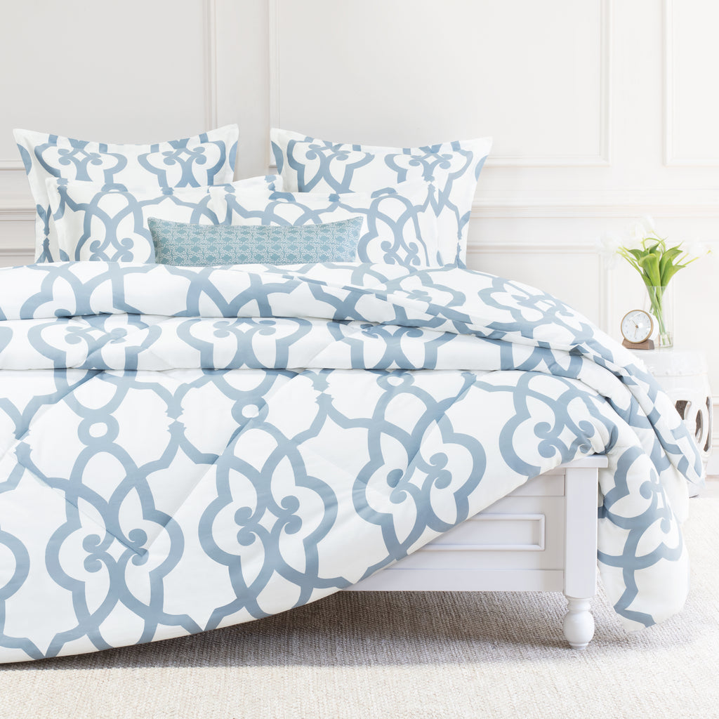 Bedroom inspiration and bedding decor | The Florentine Blue Comforter Duvet Cover | Crane and Canopy