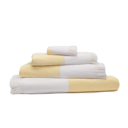 Yellow Dot Fouta Towel Resort Bundle (4 Wash + 4 Hand + 4 Bath Towels + 2 Bath Sheets)