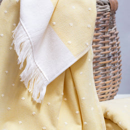 Yellow Dot Fouta Towel Resort Bundle (4 Wash + 4 Hand + 4 Bath Towels + 2 Bath Sheets)