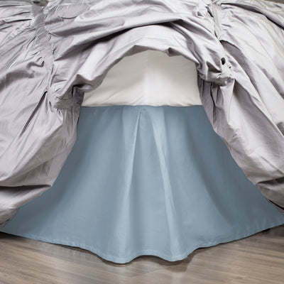 The French Blue Pleated Bed Skirt