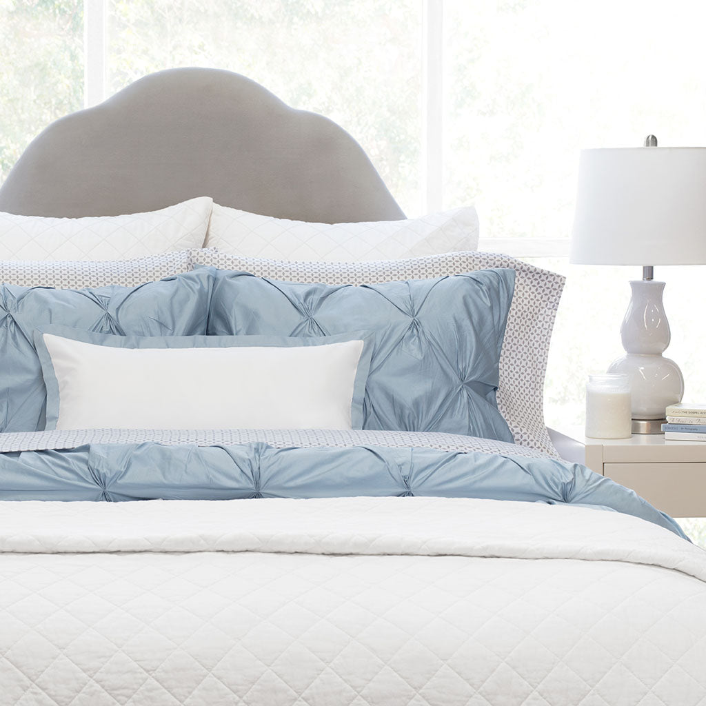 Bedroom inspiration and bedding decor | The Diamond Soft White Quilt & Sham Duvet Cover | Crane and Canopy