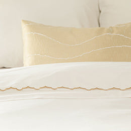 Gold Waves Throw Pillow