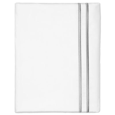 Grey Lines Embroidered Pillowcase Pair