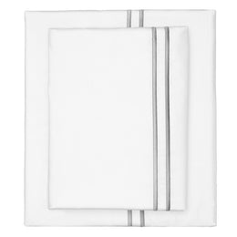 Grey Lines Embroidered Flat Sheet