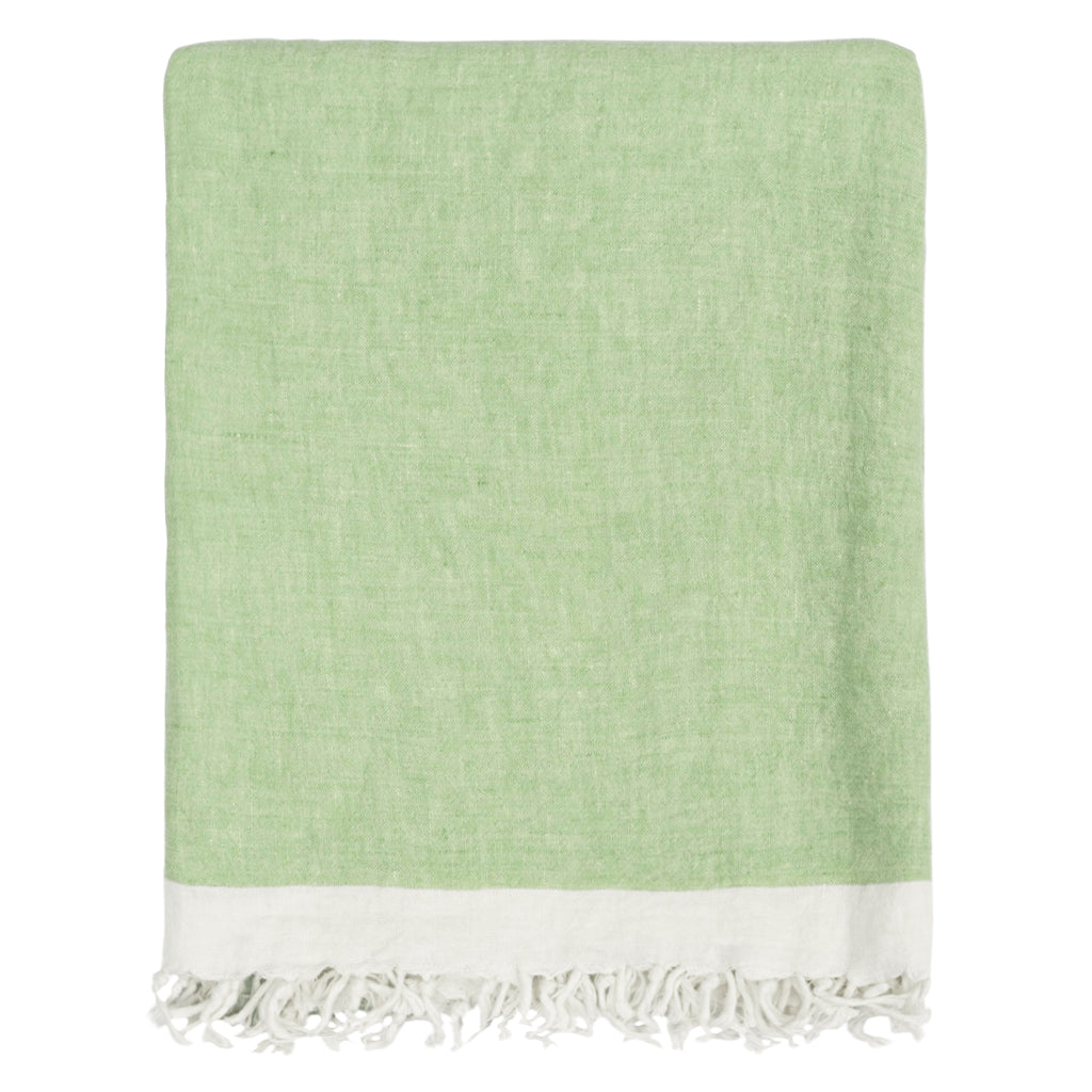 Bedroom inspiration and bedding decor | The Green Solid Linen Throw | Crane and Canopy