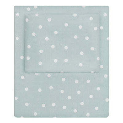 Porcelain Green Polka Dots Sheet Set  (Fitted, Flat, & Pillow Cases)