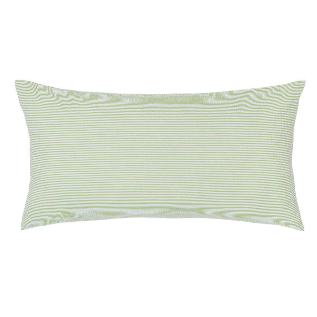 Bedroom inspiration and bedding decor | Green Seersucker Throw Pillow Duvet Cover | Crane and Canopy