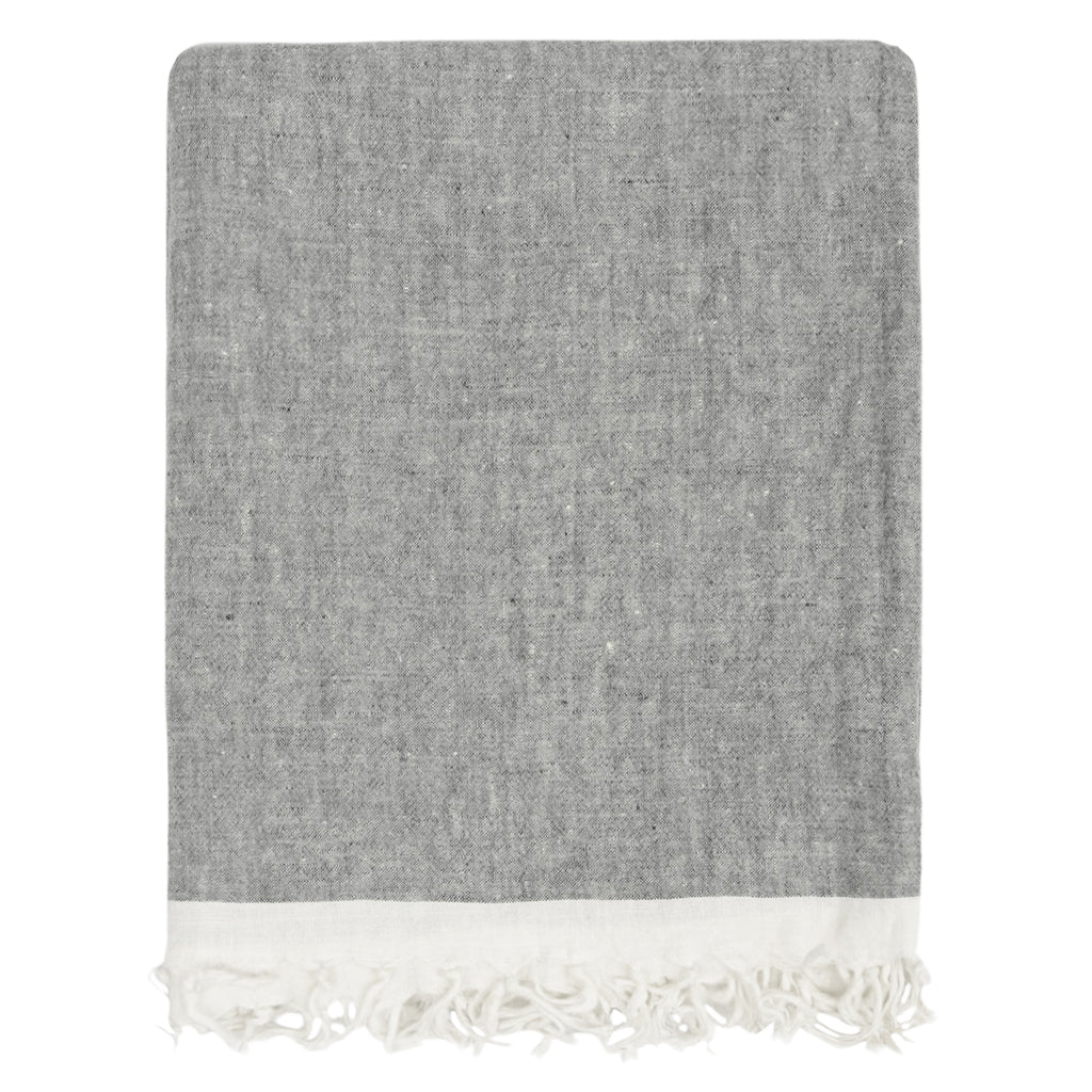 Bedroom inspiration and bedding decor | The Grey Solid Linen Throw | Crane and Canopy