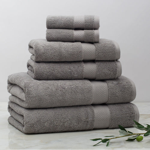 Classic Grey Towel Essentials Bundle (2 Wash + 2 Hand + 2 Bath Towels)