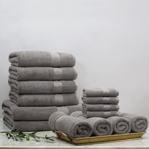 Classic Grey Towel Resort Bundle (4 Wash + 4 Hand + 4 Bath Towels + 2 Bath Sheets)