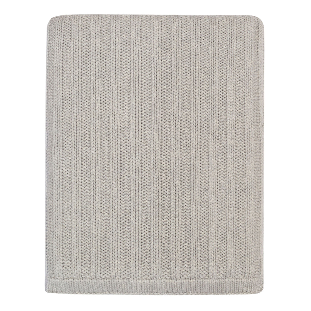 Grey Ribbed Throw The Grey Ribbed Knit Throw – Crane & Canopy