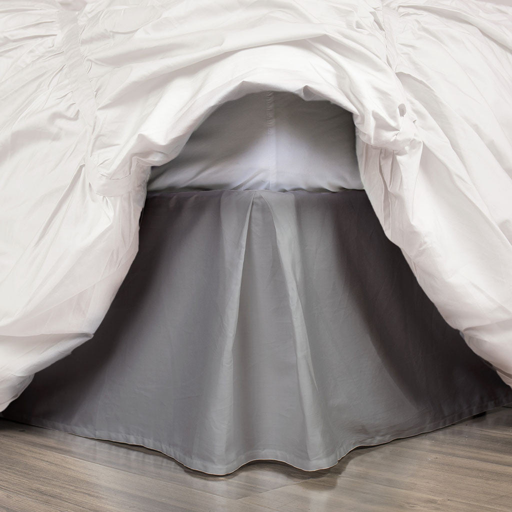 Bedroom inspiration and bedding decor | The Pleated Grey Bed Skirt Duvet Cover | Crane and Canopy