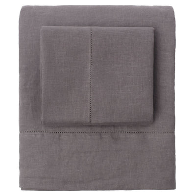 Grey Belgian Flax Linen Pillowcase Pair