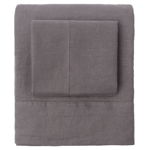 Grey Belgian Flax Linen Sheet Set (Fitted, Flat, & Pillow Cases)
