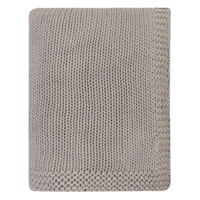 Grey Border Knotted Throw