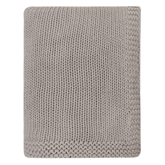 The Grey Border Knotted Throw