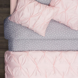 Pink Valencia Pintuck Duvet Cover