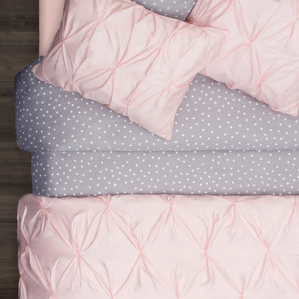 Pink Valencia Pintuck Duvet Cover