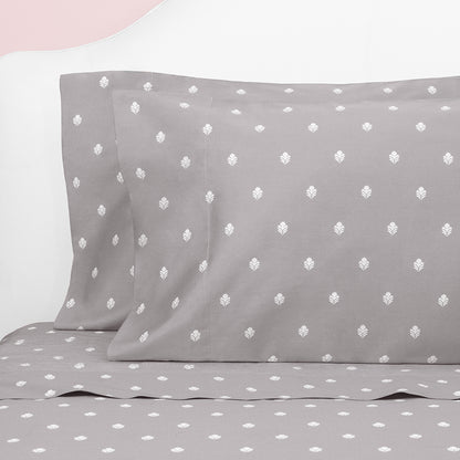 Grey Flora Pillowcase Pair