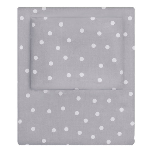 Grey Polka Dots Flat Sheet