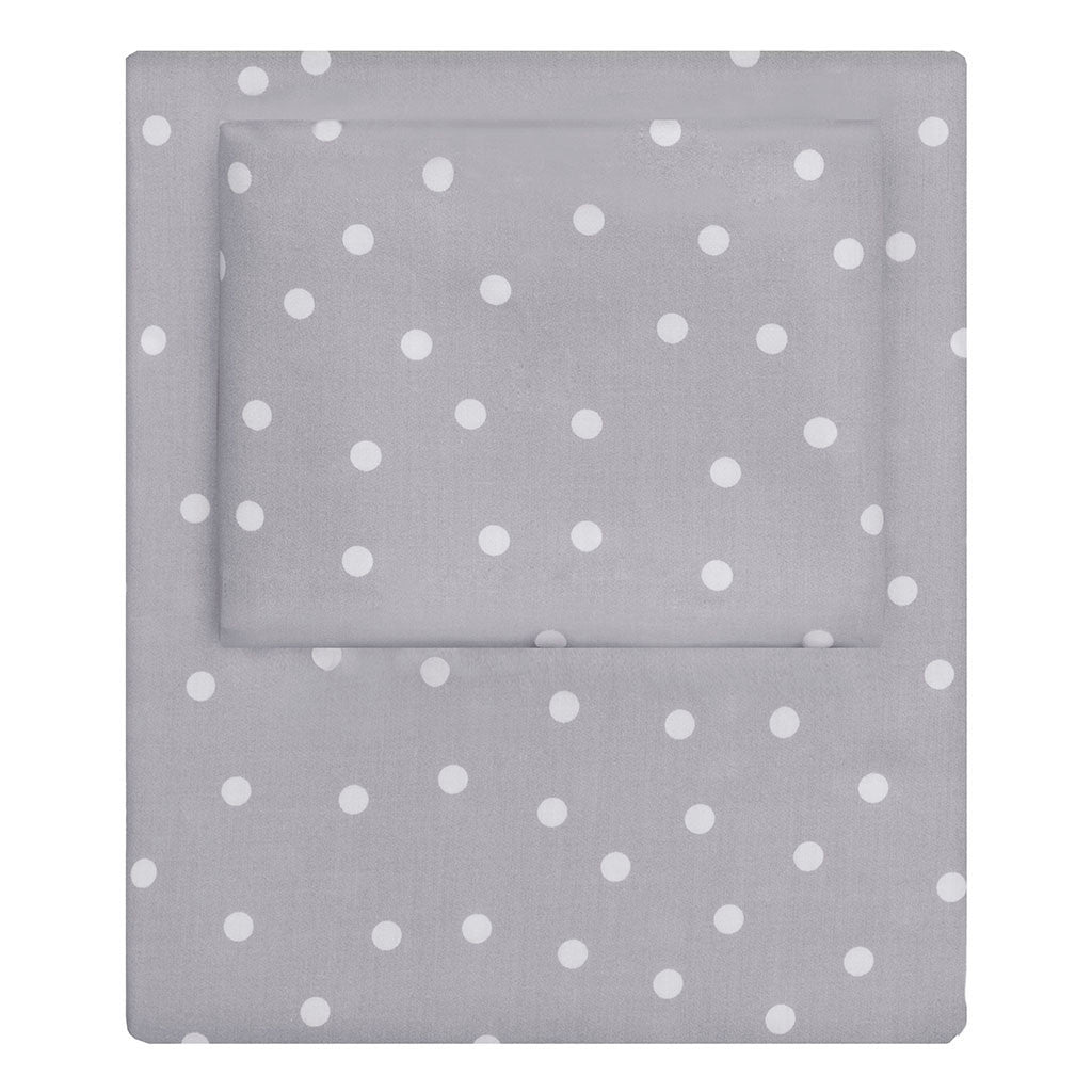 Grey Polka Dots Sheet Set 2 (Fitted & Pillow Cases)