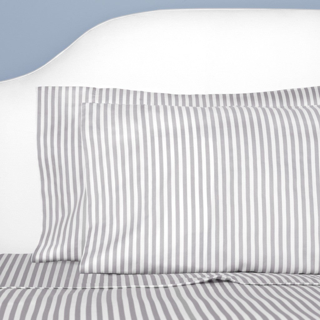 Grey Striped Sheet Set 2 (Fitted & Pillow Cases)