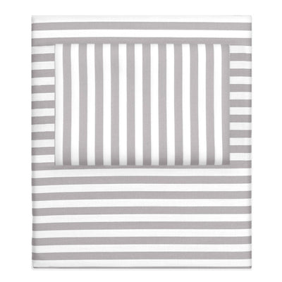 Grey Striped Sheet Set  (Fitted, Flat, & Pillow Cases)