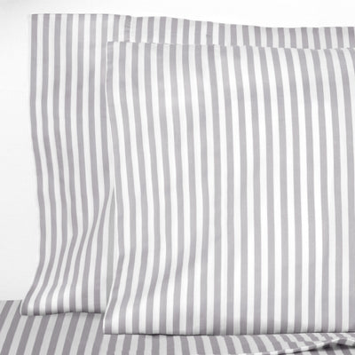 Grey Striped Pillowcase Pair