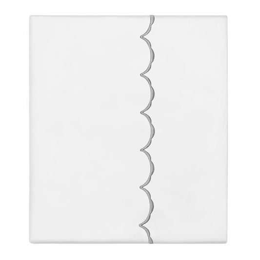 Grey Wavelet Embroidered Flat Sheet