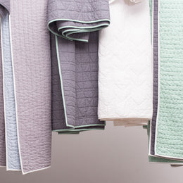 The Diamond Box-Stitch Charcoal Grey Quilt & Sham