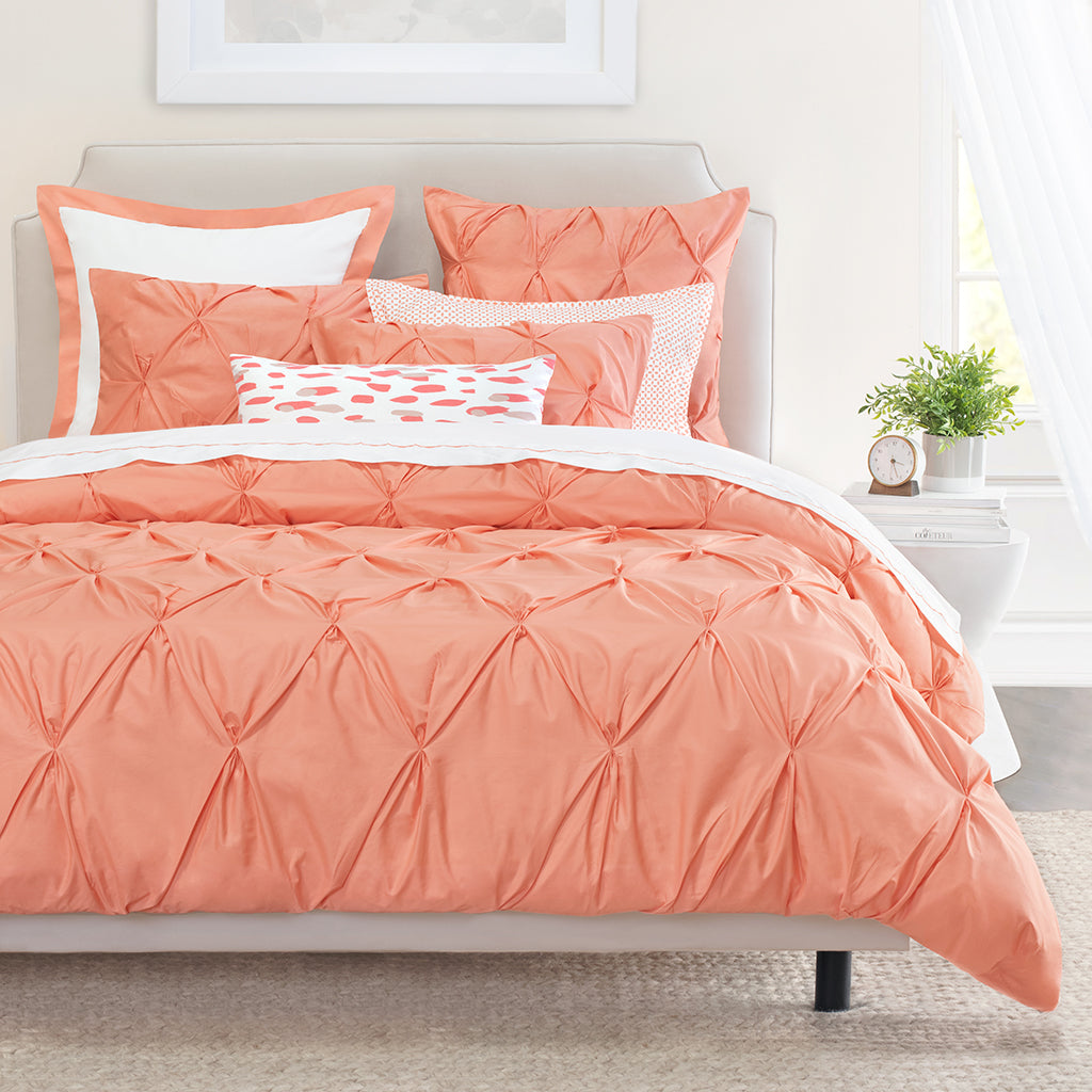 Guava Valencia Pintuck Duvet Cover