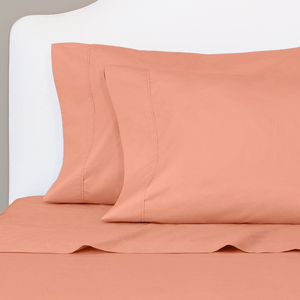Bedroom inspiration and bedding decor | Guava 400 Thread Count Flat Sheets | Crane and Canopy