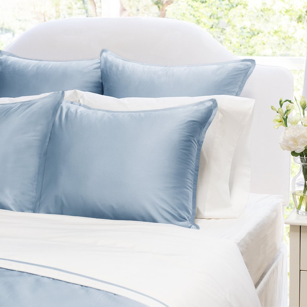 Bedroom inspiration and bedding decor | French Blue Flange Sham Pair Duvet Cover | Crane and Canopy