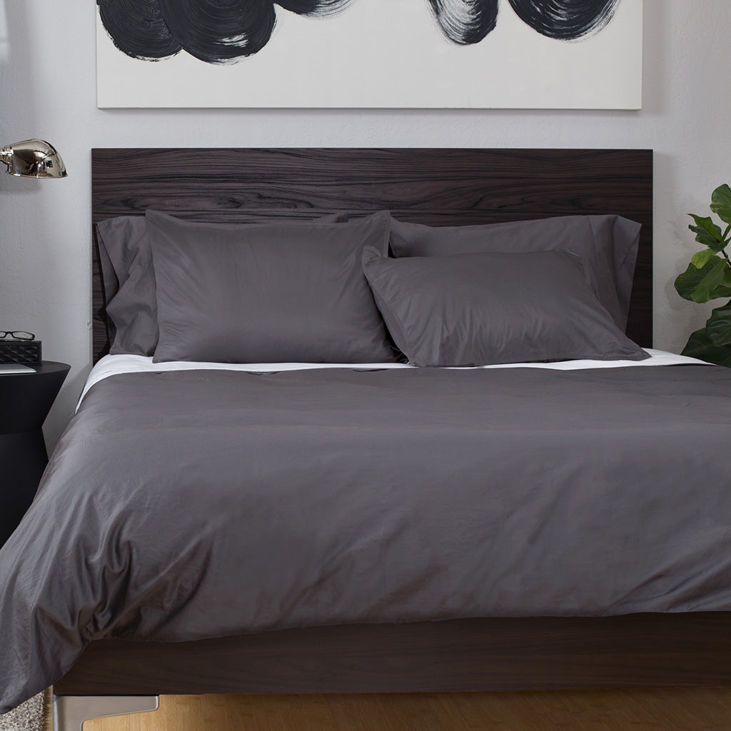Bedroom inspiration and bedding decor | The Hayes Nova Charcoal Grey Duvet Cover | Crane and Canopy