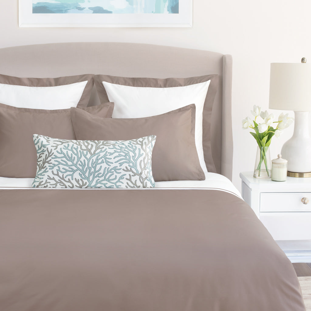 Bedroom inspiration and bedding decor | Hazelnut Flange Sham Pair Duvet Cover | Crane and Canopy