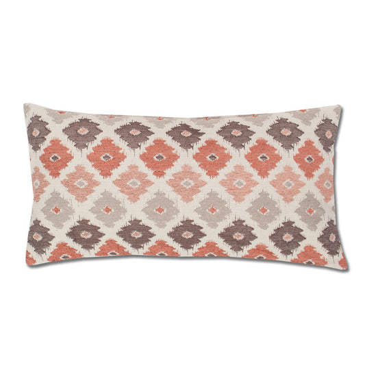 The Coral and Brown Flowers Throw Pillow