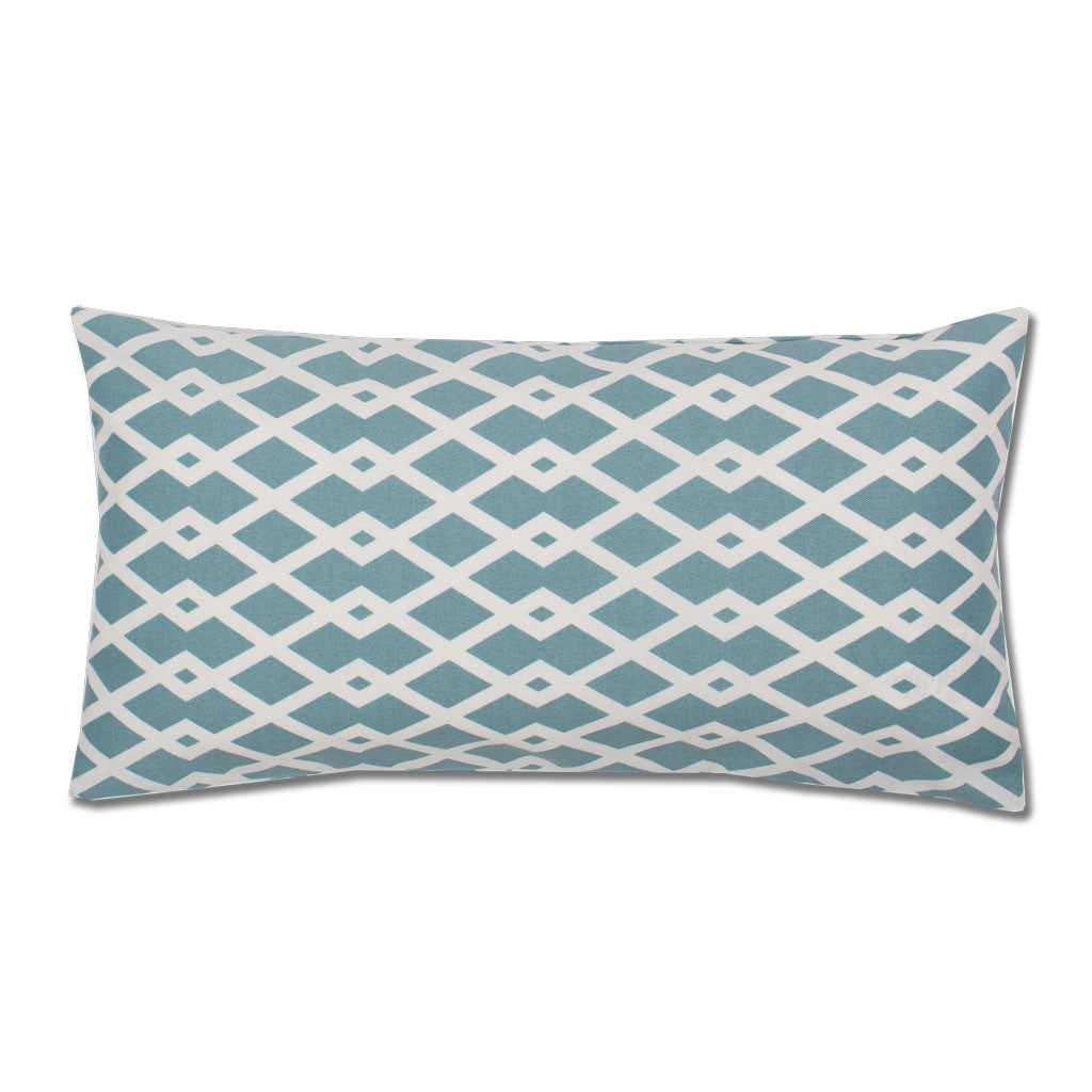 Bedroom inspiration and bedding decor | Teal and White Geometric Throw Pillow Duvet Cover | Crane and Canopy