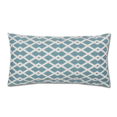 Teal and White Geometric Throw Pillow