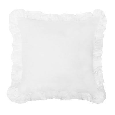 White ruffle sales pillows