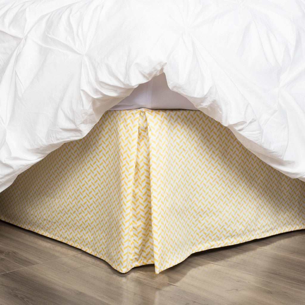 Bedroom inspiration and bedding decor | Yellow Herringbone Bed Skirt Duvet Cover | Crane and Canopy