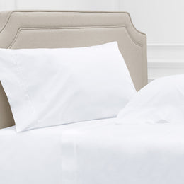 Bright White 400 Thread Count Percale Cotton Flat Sheet
