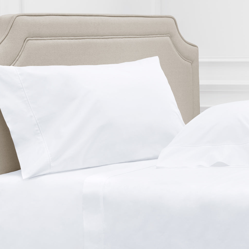 Bright White 400 Thread Count Percale Cotton Flat Sheet