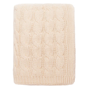 Ivory Large Cable Knit Throw