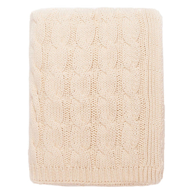 Ivory Large Cable Knit Throw
