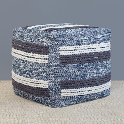 The Knitted Braided Lines Pouf