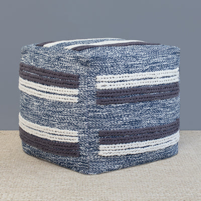 The Knitted Braided Lines Pouf