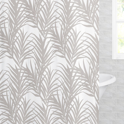The Dove Grey Palm Shower Curtain