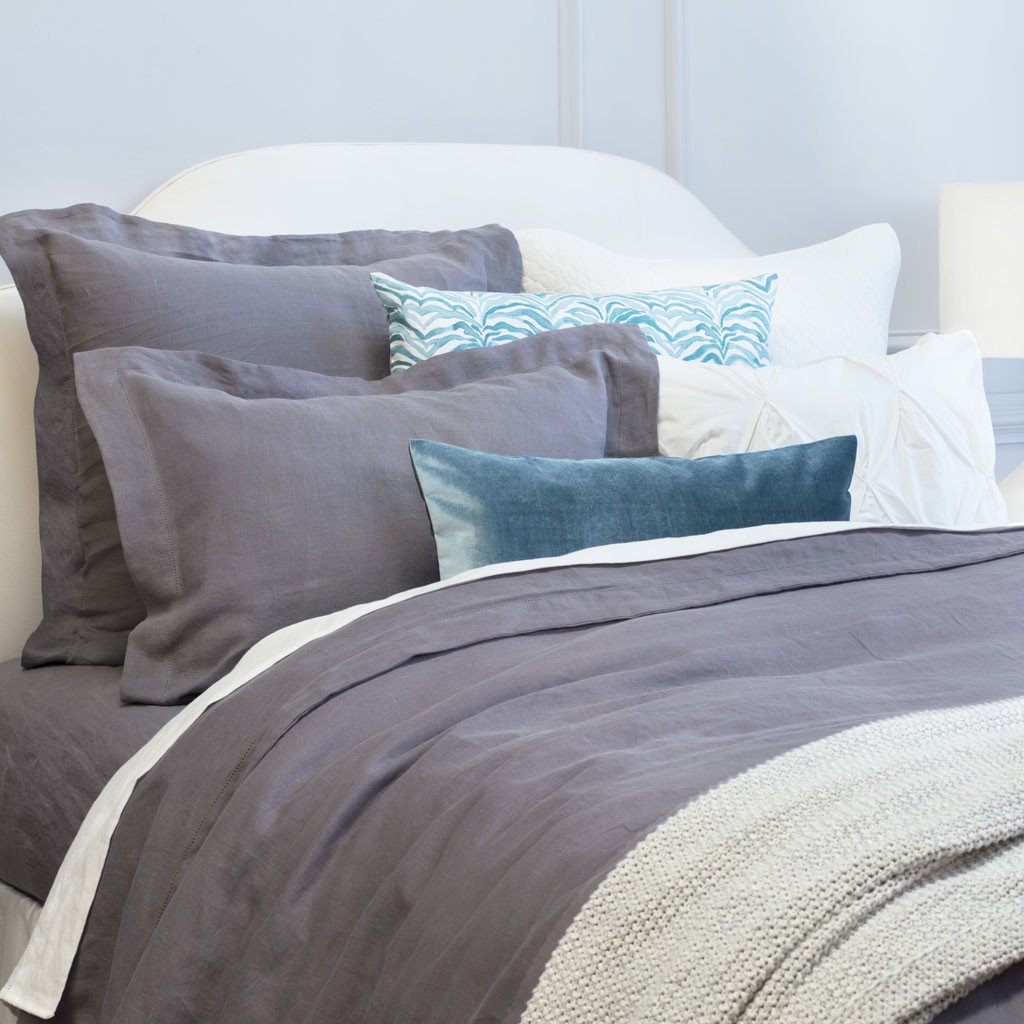 Bedroom inspiration and bedding decor | Lane Grey Belgian Linen Duvet Cover Duvet Cover | Crane and Canopy