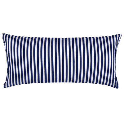 Navy Blue Striped Throw Pillow