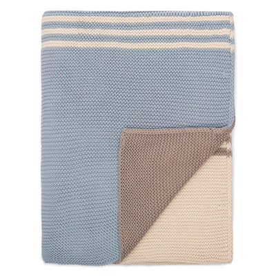 Light Blue and Grey Striped Throw